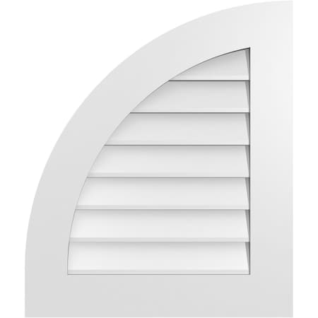 Ekena Millwork Quarter Round Top Left Surface Mount PVC Gable Vent w/ 3-1/2"W x 1"P Standard Frame, 22"W x 26"H GVPQL22X2601SN